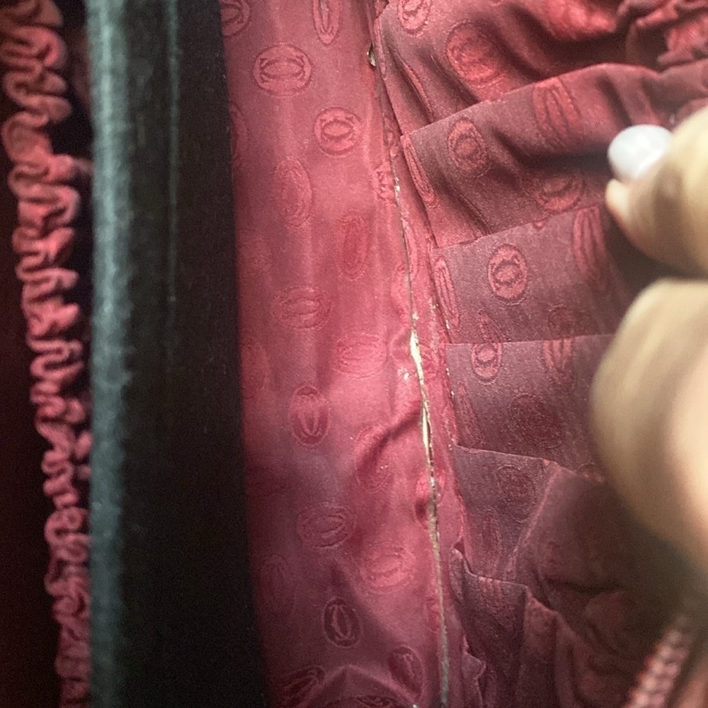 Vintage Must de‎ Cartier Burgundy Calfskin Leather Clutch w/ Gold Chain & COA - Picture 15 of 16